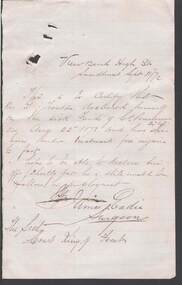 Document - ANCIENT ORDER OF FORESTERS NO. 3770 COLLECTION: CORRESPONDENCE