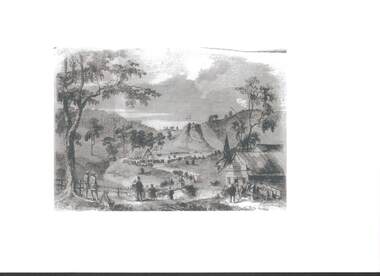 Photograph - RAILWAYS COLLECTION: PHOTO OF A SKETCH OF 'JACKSON CREEK VIADUCT OPENING