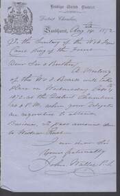 Document - ANCIENT ORDER OF FORESTERS NO. 3770 COLLECTION: CORRESPONDENCE