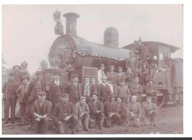 Photograph - RAILWAYS COLLECTION: BLACK AND WHITE PHOTO OF  STEAM TRAIN, 1912
