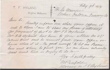 Document - COHN BROTHERS COLLECTION: 1894 LETTER