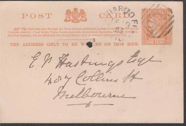 Postcard - COHN BROTHERS COLLECTION: 1893 PRE-STAMPED ONE PENNY POSTCARD
