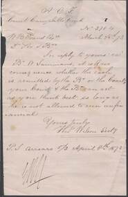 Document - ANCIENT ORDER OF FORESTERS NO. 3770 COLLECTION: CORRESPONDENCE