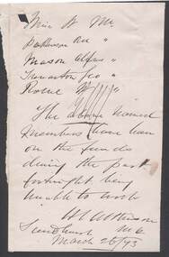 Document - ANCIENT ORDER OF FORESTERS NO. 3770 COLLECTION: CORRESPONDENCE