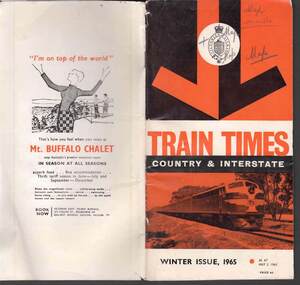 Book - RAILWAYS COLLECTION: TRAIN TIMES COUNTRY AND INTERSTATE WINTER ISSUE 1965