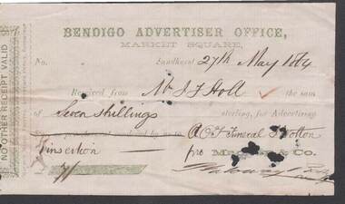 Document - ANCIENT ORDER OF FORESTERS NO. 3770 COLLECTION: RECEIPT
