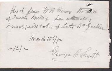 Document - ANCIENT ORDER OF FORESTERS NO. 3770 COLLECTION: RECEIPT
