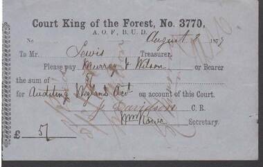 Document - ANCIENT ORDER OF FORESTERS NO. 3770 COLLECTION: TO PAY