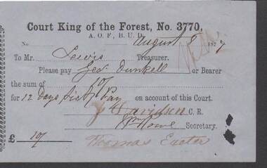 Document - ANCIENT ORDER OF FORESTERS NO. 3770 COLLECTION: TO PAY