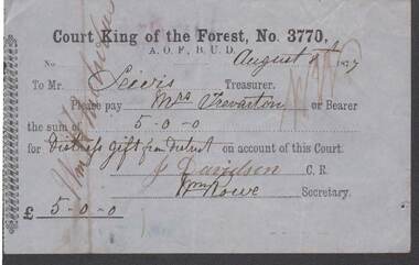 Document - ANCIENT ORDER OF FORESTERS NO. 3770 COLLECTION: TO PAY