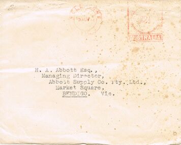 Document - ABBOTT COLLECTION:  ENVELOPE H.A. ABBOTT