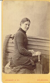 Photograph - SMALL PORTRAIT PHOTOGRAPH OF YOUNG WOMAN WITH UMBERELLA