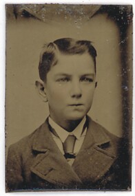 Photograph - SMALL TIN TYPE PHOTOGRAPH OF YOUNG BOY