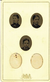 Photograph - CARD WITH 3 SMALL TIN TYPE PHOTOS
