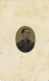 Photograph - SMALL OVAL TIN PLATE FEMALE PORTRAIT