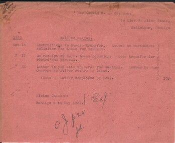 Document - MISS G.ALICE JONES COLLECTION: ACCOUNT