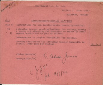 Document - MISS G ALICE JONES COLLECTION: ACCOUNT