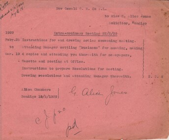 Document - MISS G ALICE JONES COLLECTION: ACCOUNT