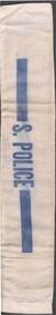 Textile - LONG STAINED WHITE CLOTH POUCH WITH S. POLICE  STAMPED IN BLUE INK