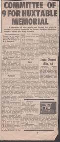 Newspaper - AMY HUXTABLE COLLECTION: THE HUXTABLE MEMORIAL