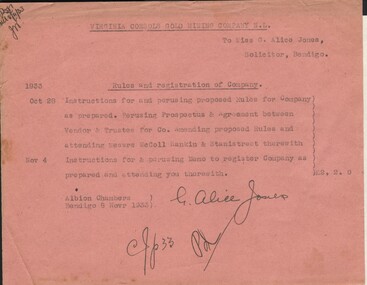 Document - MISS G ALICE JONES COLLECTION: ACCOUNT