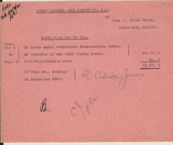 Document - MISS G ALICE JONES COLLECTION: ACCOUNT