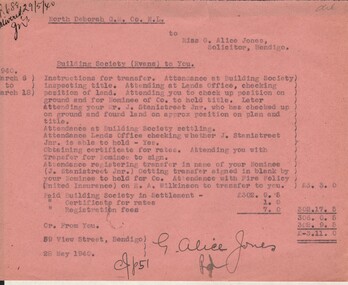 Document - MISS G  ALICE JONES COLLECTION: ACCOUNT