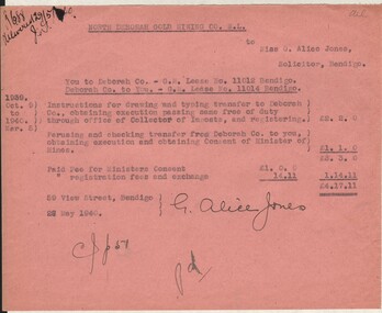 Document - MISS G ALICE JONES COLLECTION: ACCOUNT