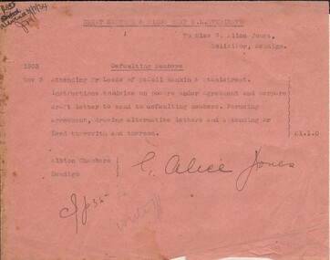 Document - MISS G ALICE JONES COLLECTION: ACCOUNT