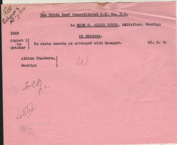 Document - MISS G ALICE JONES COLLECTION: ACCOUNT