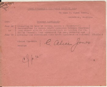 Document - MISS G ALICE JONES COLLECTION: ACCOUNT