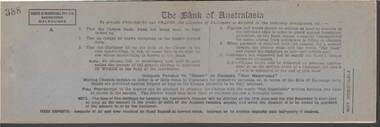 Book - THE BANK OF AUSTRALASIA CHEQUE BOOK
