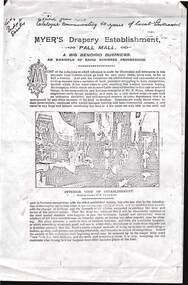 Document - MYER'S DRAPERY ESTABLISHMENT PALL MALL ARTICLE