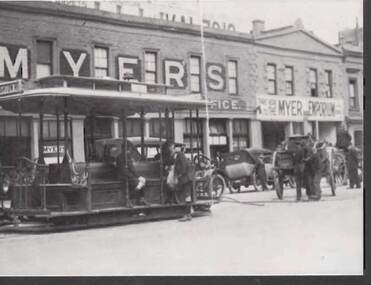 Postcard - POSTCARD:  LONSDALE STREET MELBOURNE  MYER  WAREHOUSES C 1920