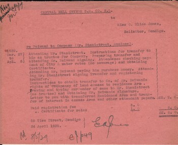 Document - MISS G ALICE JONES COLLECTION: ACCOUNT