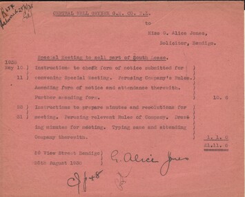 Document - MISS G ALICE JONES COLLECTION: ACCOUNT