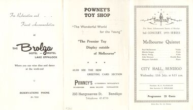 Document - MELBOURNE QUINTET, CITY HALL, 11 July, 1973