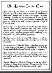 Document - THE BENDIGO CORNISH CHOIR