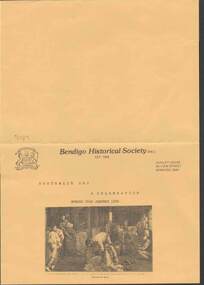 Document - BENDIGO HISTORICAL SOCIETY BROCHURE: AUSTRALIA DAY CELEBRATION 1998