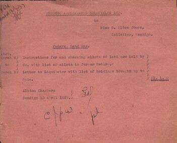 Document - MISS G ALICE JONES COLLECTION:  ACCOUNT