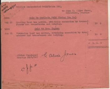 Document - MISS G ALICE JONES COLLECTION: ACCOUNT