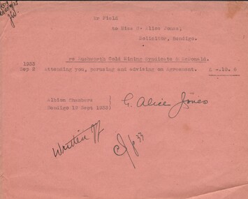 Document - MISS G ALICE JONES COLLECTION: ACCOUNT