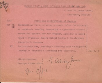 Document - MISS G ALICE JONES COLLECTION: ACCOUNT