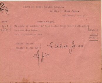 Document - MISS G ALICE JONES COLLECTION: ACCOUNT