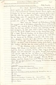 Document - HANDWRITTEN PAPER: ''CATHOLIC SCHOOLS IN BENDIGO  1852 TO1878''