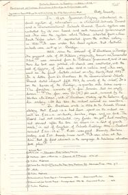 Document - HANDWRITTEN PAPER: ''CATHOLIC SCHOOLS IN BENDIGO  1852 TO1878''