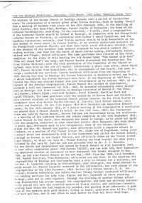 Document - EXTRACTS OF PAGES FROM: ''THE LUTHERAN CHURCH  IN BENDIGO 1856 - 1986''