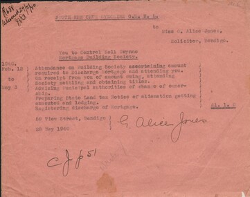 Document - MISS G ALICE JONES COLLECTION: ACCOUNT