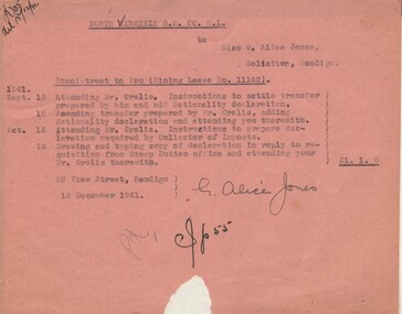 Document - MISS G ALICE JONES COLLECTION: ACCOUNT