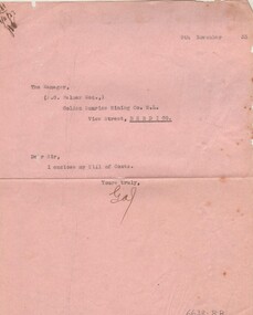 Document - MISS G ALICE JONES COLLECTION: ACCOUNT